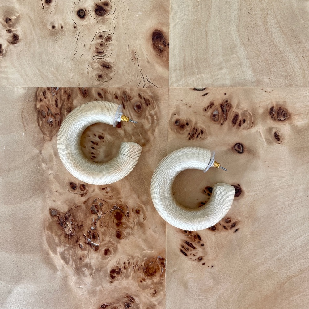 Woven Satin Hoop Earrings